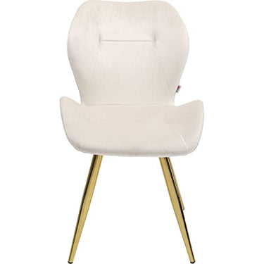 Kare Design Stuhl Viva, Creme, Esszimmerstuhl, Polsterstuhl, Samtoptik, 47cm Sitzhöhe, 82x50x59 cm (H/B/T) im Sale